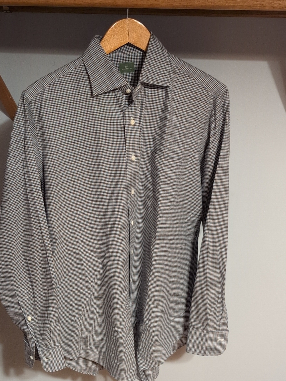 Sid Mashburn Men's Gray and Black Micro-Check Dress Shirt